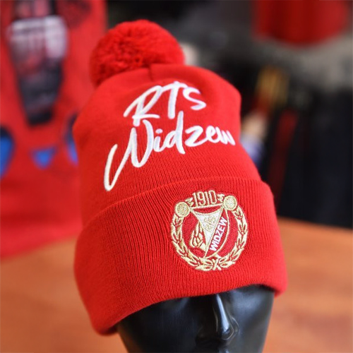 Czapka RTS Widzew – dzianinowa czapka kibica z dwoma haftami