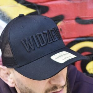 Czapka z daszkiem czarna  WIDZEW(z siatką)